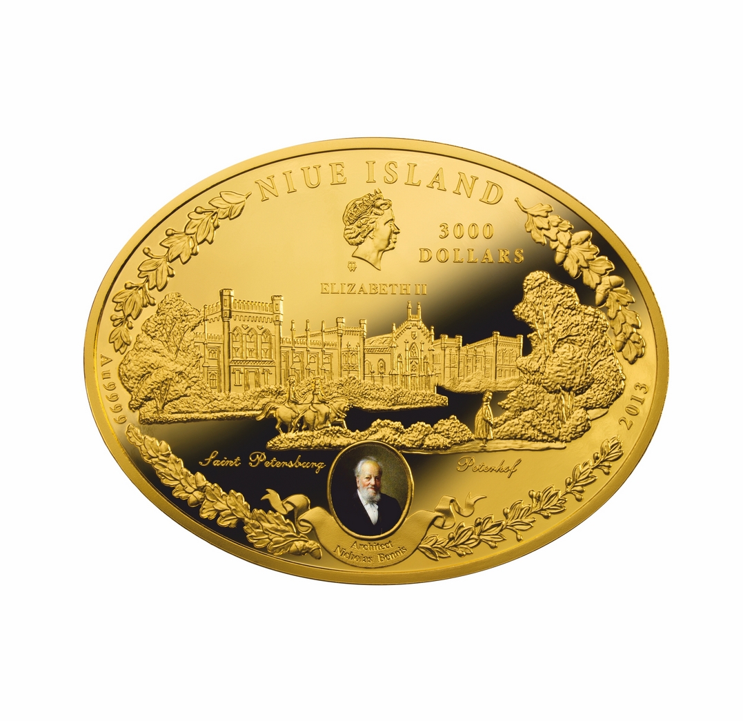 Carskie stajnie, złota moneta 0,5 kg – 3000 dollars, Nowa Zelandia, 2014, awers