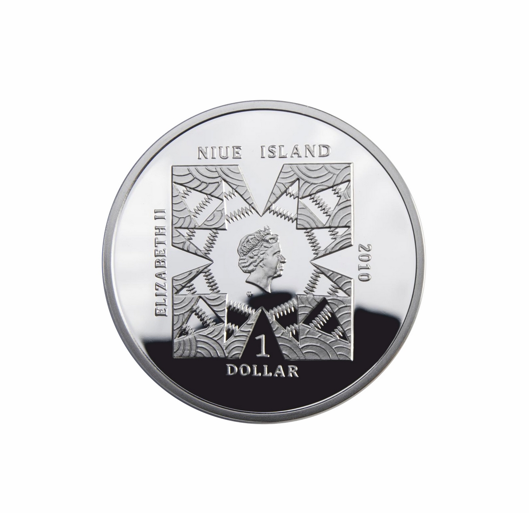 Sitting Bull seria wielcy wodzowie,srebrna moneta o nominale 1 dollar, Nowa Zelandia 2010, awers