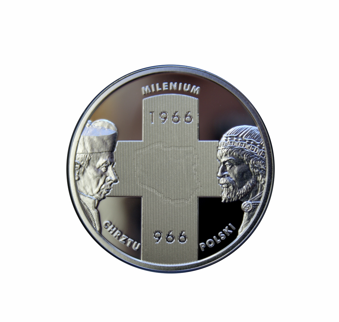 Milenium Chrztu Polski Dzieje Chrześcijaństwa w Polsce - srebrna moneta, 2500 Franków,2016