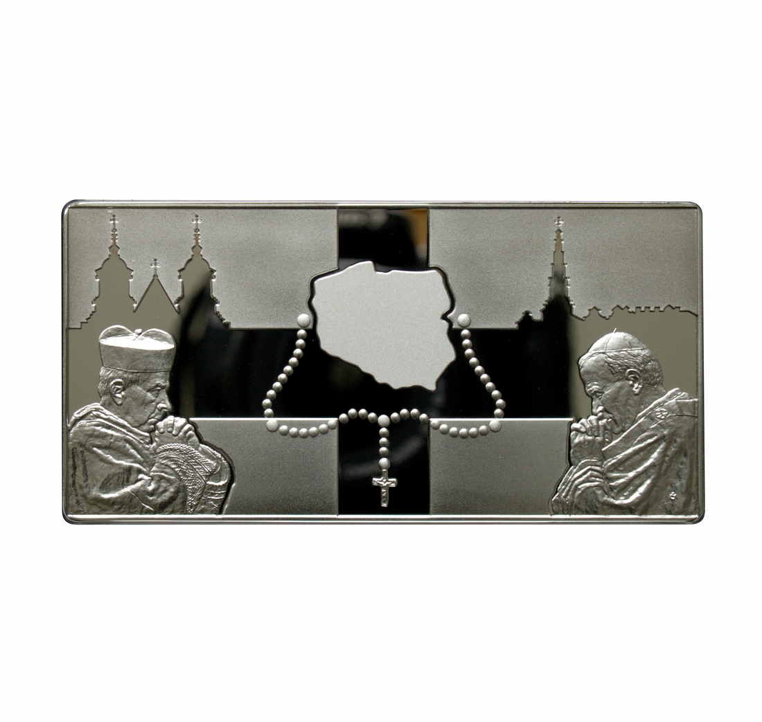 Tryptyk Wolności - Chrzest Polski,awers, srebrna moneta, 25 000 Franków CFA, 2016