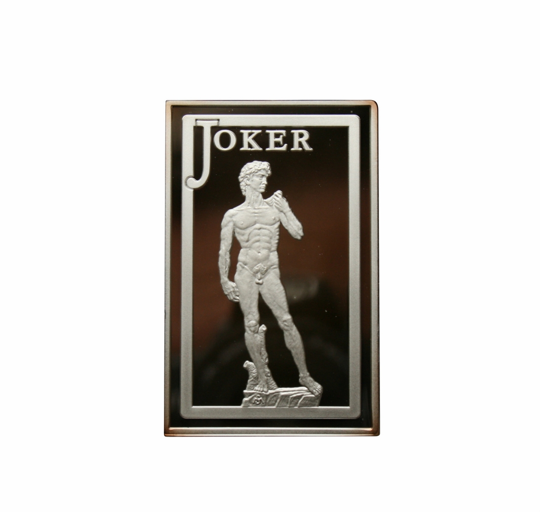 Królewski poker- Joker,srebrna moneta o nominale 2500 Francs CFA CAMEROUN, 2016