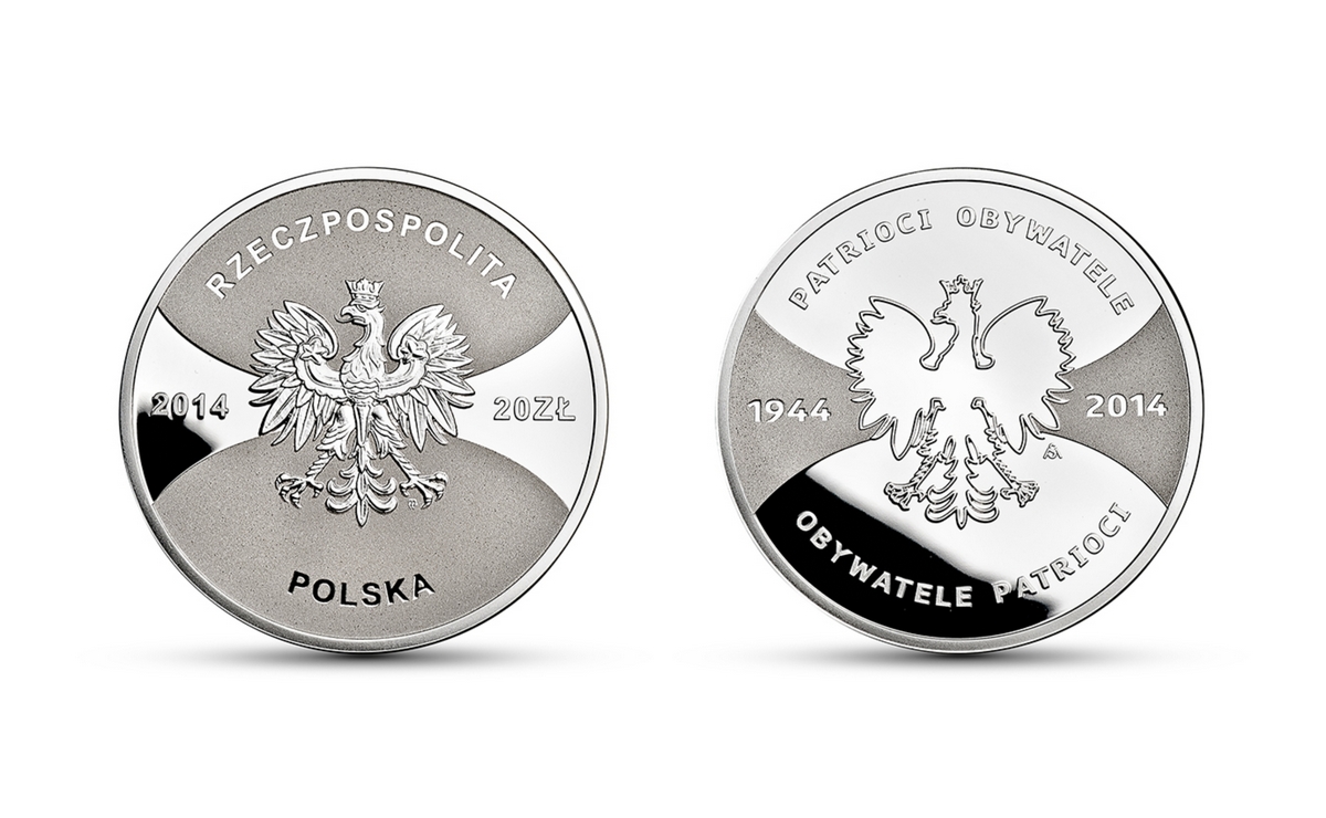Patrioci 1944 Obywatele, srebrna moneta o nominale 20 zł, 2014
