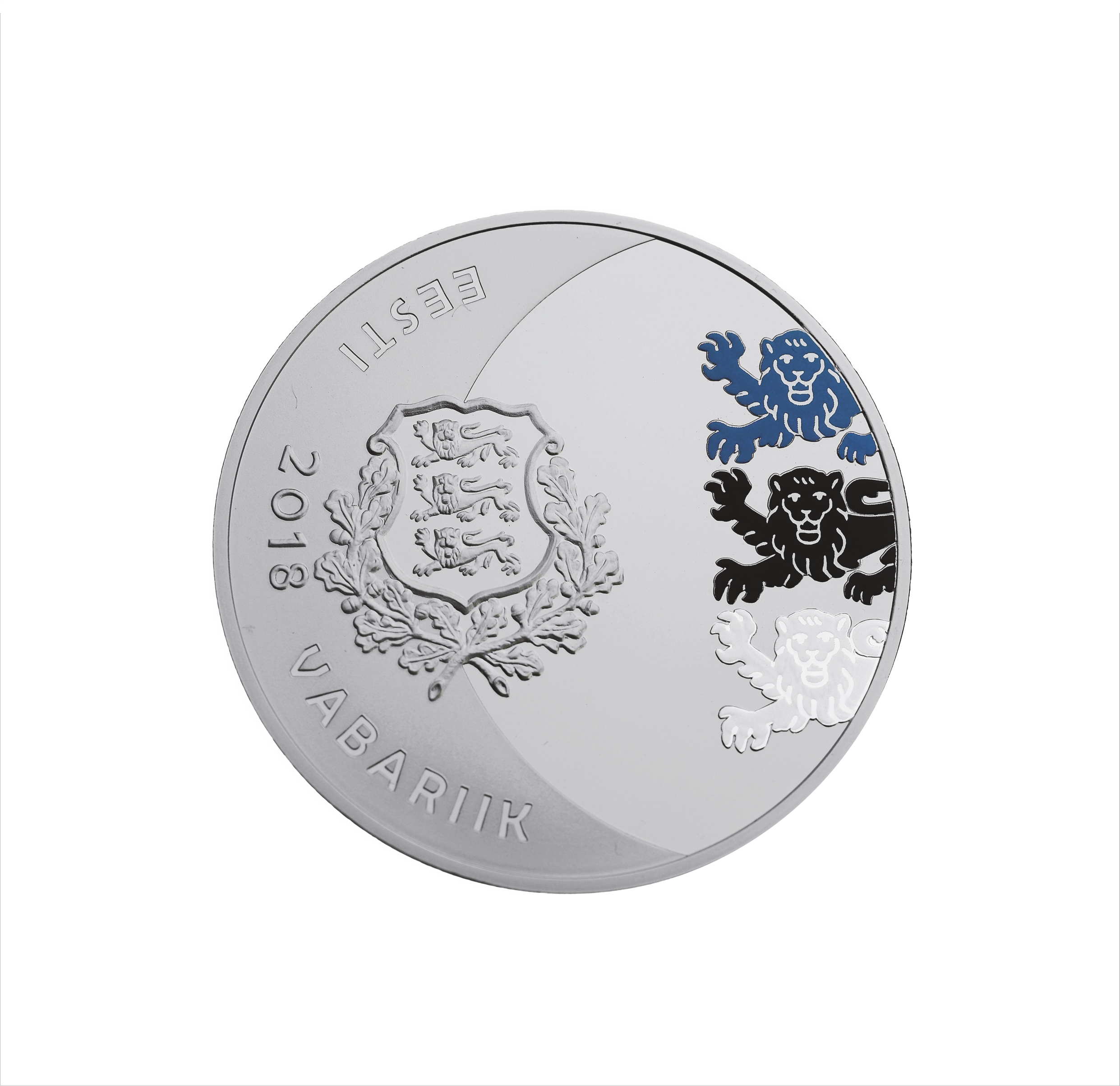 150. rocznica urodzin Jaana Tõnissona, srebrna moneta o nominale 15 euro, Centralny Bank Eesti Pank, Estonia 2018